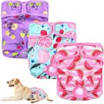 3 Pack Dog Nappies, Reusable Dog Period Pant, Washable Female Period Pants for Dogs, Female Pet Pants Dog Season Pant, Puppy Sanitary Diapers Wraps for Medium Incontinence Dogs(M 40-50CM)