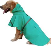 Mikayoo Large Dog Raincoat Adjustable Pet Waterproof Clothes Lightweight Rain Jacket Poncho Hoodies with Strip Reflective(Lake Blue,XXL)