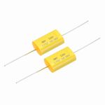 sourcing map 2Pcs 0.47uF Frequency Divider Capacitor, 250V Audio Speaker Crossover Non-Polarity Polypropylene MKP Film Capacitor