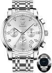 OLEVS Chronograph Watch Men Silver 