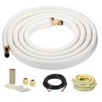 PATIKIL 16 Ft Mini Split Line Set, 1/4" & 1/2" OD Air Conditioner Copper Tubing Pipes Extension Set with Nuts Thickened PE Insulated for Mini Split Air Conditioner HVAC or Heat Pump System