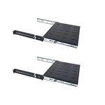 Ares Vision 250mm 1U Heavy Duty Steel 19'' Wide Sliding Shelf for 400MM Server Cabinet. 2 Pack