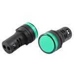 Generic a14062300ux0062 LED Power Indicator Pilot Signal Light Lamp, 22 mm Panel Mount, AC 110V, 2 Piece, Green