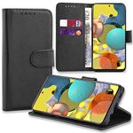 Galaxy A51 5G Case, Galaxy A51 5G Book Cover Premium PU Leather Flip Foil [Magnetic Protective] Wallet Case Cover [Credit Card Slot] for Samsung Galaxy A51 5G (BLACK)