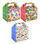 MustBeBonkers 12 Building Blocks/Bricks Box - Kids Food Meal Picnic Birthday Party Bag Plate Boxes