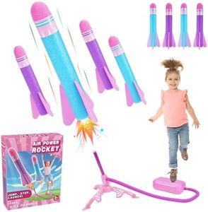 Girls Gifts 3-8 Years Old, Notique Rocket Launcher for Girls Toddler Toys for Girls 4-8 Stomp Air Rocket Outdoor Toys for Kids Christmas Birthday Gift for 3-8 Year Old Girls Toys