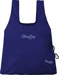 ChicoBag Original Compact Reusable Grocery Bag w/Attached Pouch and Carabiner Clip | Perfect for Shopping, Travel, Organization | Eco-Conscious Packable Tote | Mazarine Blue (Pack of 1)