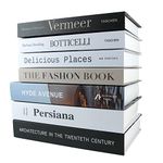 PTShadow 7 Pcs Decorative Books for Home décor,Black and whiteshelf Decor Accents Library décor for Home Sweet Stacked Books