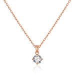 Philip Jones Rose Gold Plated Solitaire Necklace Created with Zircondia® Crystals