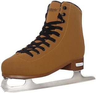 Nattork Figure Skates for Man and Woman Excellence Stainless Steel Blades Ice Figure Skating with Enhanced Support Strength Performance and Ultimate Comfort Brown Leather