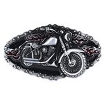 CUSTOMprivé Universal Harley Style Motorcycle Belt Buckle for Bikers and Trikers, Black, 11 cm / 6 cm