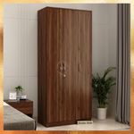 WoodenStreet™ Kayden 3-Door Wardrobe Chic and Functional Bedroom Storage in Columbian Walnut Finish with Hanging Rod and Lock 1-Year Warranty!