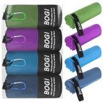 BOGI 4 Pack(8 pcs) Microfiber Travel Sports Towel-Quick Dry Towel, Soft Lightweight Microfiber Camping Towel Absorbent Compact Travel Towel for Camping Gym Beach Bath Yoga Swimming Backpacking-X Large