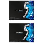 5 GUM Cobalt Peppermint, Sugar Free Gum, 15 Sticks, 2 X 40.5 G