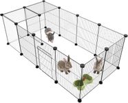 HOMIDEC Pet Playpen,Small Animal Cage DIY Wire Fence with Door for Indoor or Outdoor Use,Portable Yard Fence for Small Animal,Puppies,Kitties,Bunny,Guinea Pigs,Turtle,15 Panels, 48" x 24" x 16"