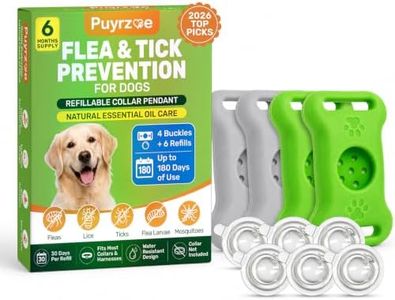 Puyrzoe Dog Flea and Tick Treatment, Collar Pendant with 6 Refills