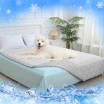 Rywell Dog Cooling Blanket,60 * 80IN Dog Cooling Mat, Cooling Bed Covers Q-Max>0.5, Cooling&Cotton Surfaces for All Seasons,Protect Furniture,Washable Dog Blanket