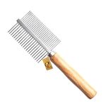 Foodie Puppies Double Side Steel Needles Comb for Dogs and Cats - (Wooden Comb) | Grooming Rake Shedding Comb for Dogs, Cats - Cleaning Supplies (Wooden Dual-Side)