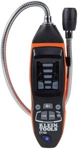 Klein Tools ET120 Gas Leak Detector, Combustible Gas Leak Tester with 18-Inch Gooseneck Has Range 50 - 10,000 ppm, Includes Pouch, Batteries