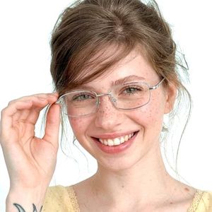 Chicid Fashion Blue Light Glasses for Women, Blocking Eyewear Y2k Office-Siren Aesthetic Rectangle Glasses Metal Frame