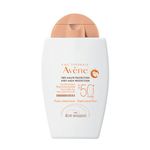 Eau Thermale Avene Tinted Mineral Ultra Fluid Sunscreen Lotion SPF 50+, Broad Spectrum Facial Sunscreen for Sensitive Skin, double mineral with Zinc Oxide and Dioxide Titanium, Water Resistant, Non-Comedogenic, Fragrance-Free, 40 ml