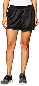 Champion Women's Shorts, Mesh Pull-on Shorts, Loose Mesh Shorts, Athletic Mesh Shorts, 4", Black, Medium