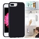 Omio for iPhone 8 Plus Antigravity Case Ultra Thin Magical Nano Sticky Technology Anti-Gravity Protective Cover Nano Suction Flexible Non-Slip Anti-Scratch Shell for iPhone 8 Plus Case Black