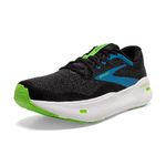 Brooks Men’s Ghost Max Cushion Neutral Running & Walking Shoe, Black/Atomic Blue/Jasmine, 10