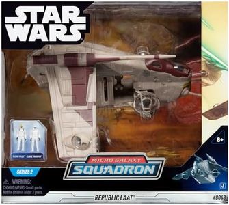 Bizak Star Wars Micro Galaxy Squadron CAÑONERA de Asalto (LAAT) - Vehículo Deluxe de 18cm cm con Figuras de Soldados CLON (62610045)