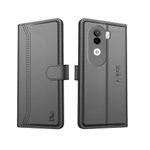 AIBEX ® Vivo V40e 5G / Iqoo Z9s 5G Flip Cover Leather Finish | Inside TPU with Card Pockets | Wallet Stand | Complete Protection Flip Case Black