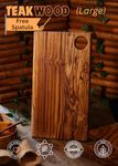 Nagzira Handcrafts | Handcrated Teak Wood Cutting/Chopping Board | Reversible | (16x9x0.75 Inches) | Multipurpose Board | Long-Lasting | Excellent for Vegetables & Fruits (Teak Large)