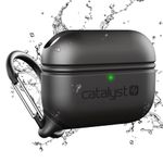 Catalyst Waterproof Special Edition Case for AirPods Pro (1st and 2nd Gen) Wireless and USB-C Charging Compatible, One-Piece Design, High Drop Protection, with Carabiner, Soft-Touch - Black