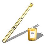 Navpeak Candle Lighter Long Neck Windproof Electric Arc Lighter for Gas Stove Fireplace BBQ Kitchen Grills (Gold)