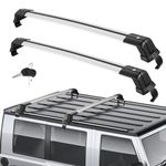 Keleef Universal Roof Bars, Car Roof Rack Aluminum Alloy, 150KG Load Capacity, 110cm-118cm Adjustable, Railing Cross Bars, Crossbars with Locks for SUV Sedan Van, Pack of 2