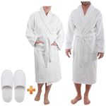 Westlane Linens 100% Egyptian Cotton Terry Toweling Bathrobe Hotel & Spa Quality Unisex Dressing Gown Bath Robes for Men & Women