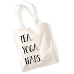 Bang Tidy Clothing Tote Bags For Women Tea. Yoga. Naps. Printed Cotton Shopper Bag Gifts NATUR