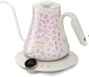Cocinare Color-changing Collection Blush Leopard Gooseneck Electric Kettle, ±0.5℉ Precise Temperature Control for Pour-Over Coffee & Tea, Quick Heating 1500W, Stainless Steel Interior, 0.9L
