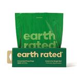 Earth Rated Dog Poo Bags, Thick Grab and Go Single Roll, Ideal for Backyard Pickups, Unscented, 300 Bags