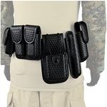 ROCOTACTICAL 8-in-1 Law Enforcement Duty Web Belt Rig, Basketweave Police Duty Belt Rig, Police Duty Utility Belt Kit (Medium)