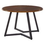 OSP Home Furnishings Metro Mid-Century Modern Round Dining Table with Black Metal Base, 45-inches, Oak Veneer Top