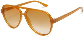 SOJOS Classic Polarized Aviator Sunglasses Womens Mens Retro Double Bridge Aviators SJ2201, Orange/Gradient Yellow