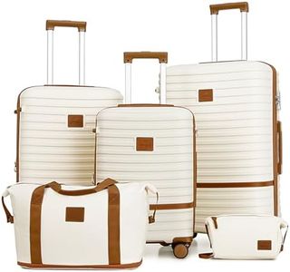 Joyway Set de Valises, 5 Pièces Valise de Voyage, Bagages Cabine à Grand Espace, roulettes à 360°, Serrure TSA et Compartiments Intérieurs, Incluant 1 Sac à Bandoulière et 1 Sac