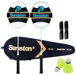 Senston Badminton Rackets Set of 2 Badminton Set for Outdoor Backyards Gym, Lightweight Badminton Rackets 2 Pack