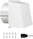 AOWALEN 10" Metal Hooded Wall Vent with Screen and Damper, Dryer Vent Cover Outside, Exterior Wall Vent Cover for Dryer Vent Kitchen Range Hood Outdoor Air Exhaust (10 Inch-White)