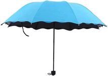 HomeCloud 5 Fold Fruit Printed Manual Open Umbrella| Windproof, Sunproof & Rainproof with Sturdy Steel Shaft & Wrist Straps | Easy to Hold & Carry | Umbrella for Women, Men & Kids (Sky Blue)