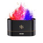 Colorful Flame Aroma Diffuser Water Humidifier, 7 Flame Colors Noiseless Essential Oil Diffuser for Home,Office,Yoga with Water-Off Protection 180ml (8Hours Black)