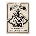 Half Moon Bay | Dobby Harry Potter Wall Art | Dobby House Elf Tin Signs | Harry Potter Posters For Bedroom | Harry Potter Bedroom Decor & Boys Bedroom Accessories | Metal Harry Potter Bedroom Wall Art