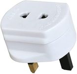 Plug adapter I Shaver Adaptor 1A Fused, Toothbrush Charger Bathroom Socket Convertor, UK Two Pin To Three Pin (Pack of 1)