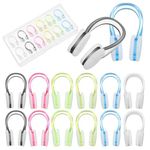 Wanmu 6Pcs Swimming Nose Clip, Soft Silicone Swim Nose Plugs, with Storage Cases, Non-Slip Waterproof Fit for Adults, Kids, Children Aged 7+, Pool Training Diving Swimming Water Sports