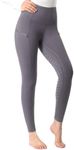 Harrison Howard Women's Full Seat Silicon Grip Equestrian Breeches Horse Riding Tights High Waisted Leggings, Comet, X-Small